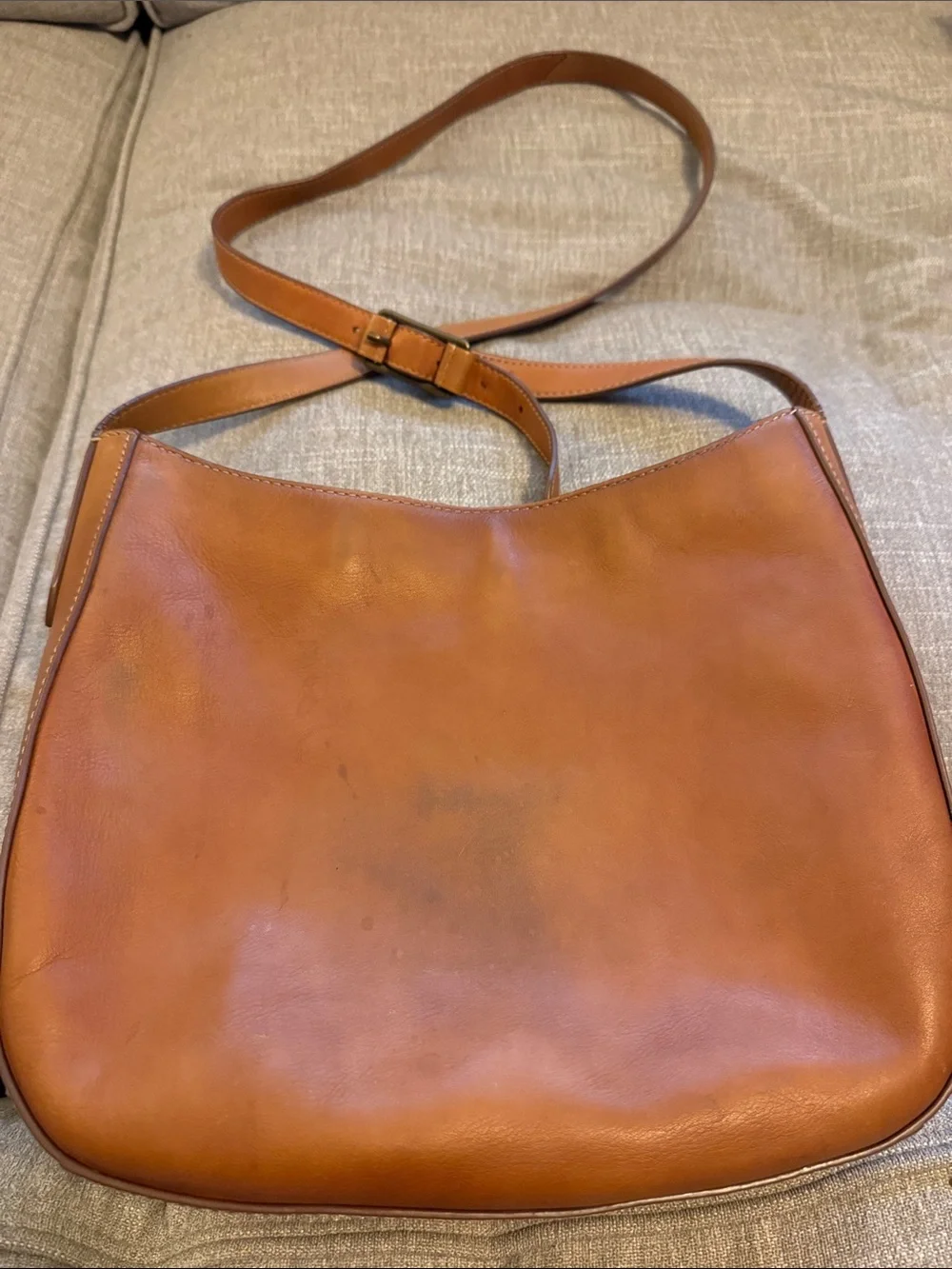 Frye Leather Shoulder Bag in Cognac Brown - Classic Women's Crossbody